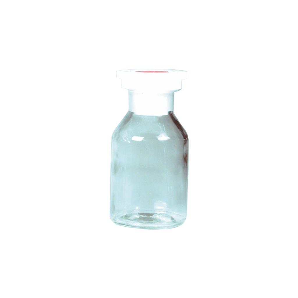 Weithalsflasche 100 ml, farblos NS-Polystopfen