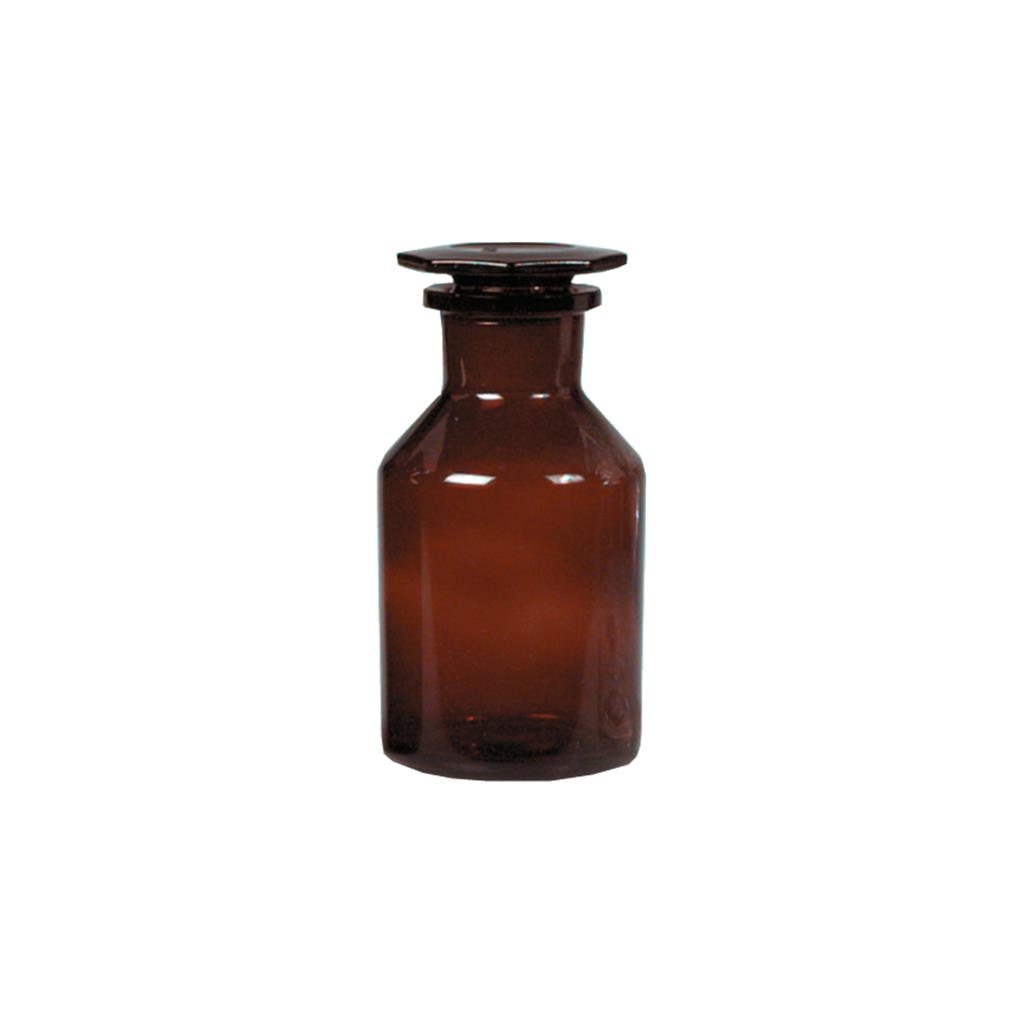 Weithalsflasche 250 ml, Braunglas NS-Glasstopfen