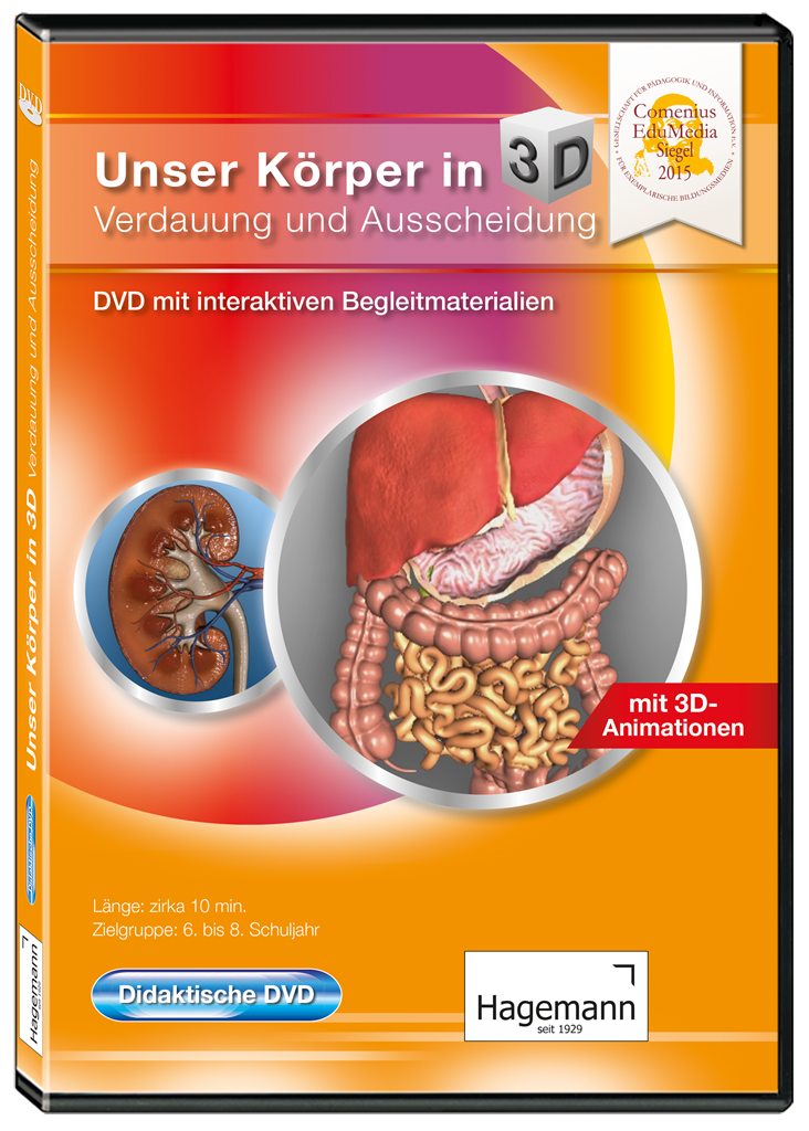 Unser Körper in 3D: Verdauung und Ausscheidung Didaktische DVD, Schullizenz, Tablet-Version