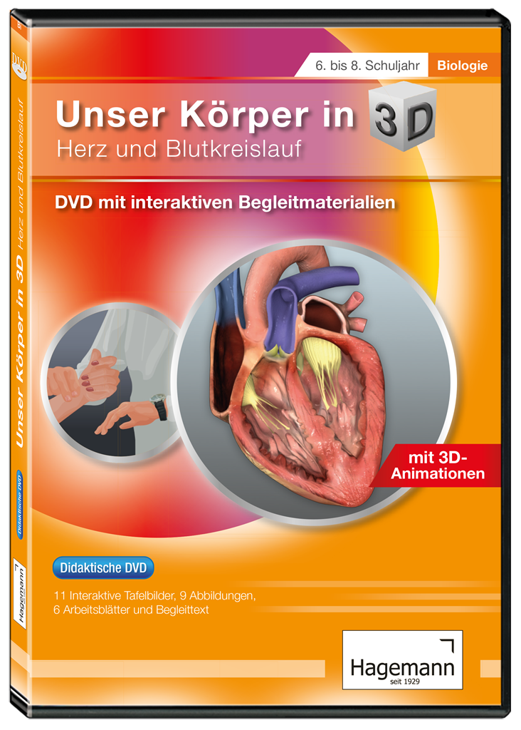 Unser Körper in 3D: Herz und Blutkreislauf Didaktische DVD, Schullizenz, Tablet-Version