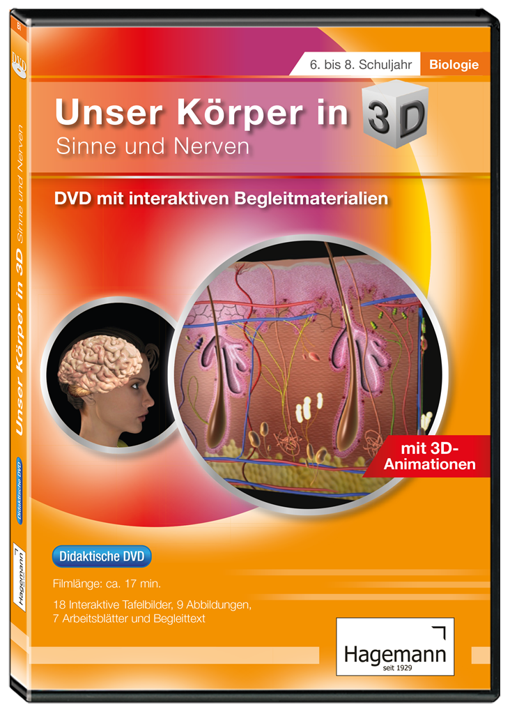 Unser Körper in 3D: Sinne und Nerven Didaktische DVD, Schullizenz, Tablet-Version