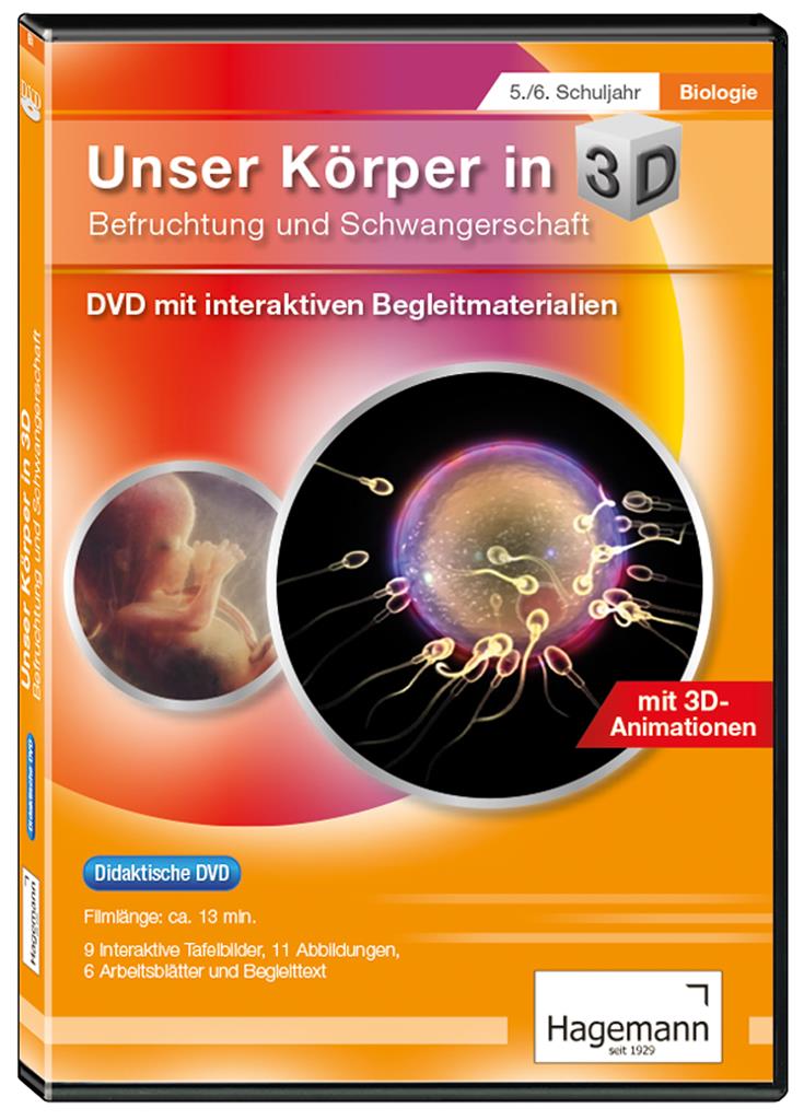 Unser Körper in 3D: Befruchtung & Schwangerschaft Didaktische DVD, Schullizenz, Tablet-Version