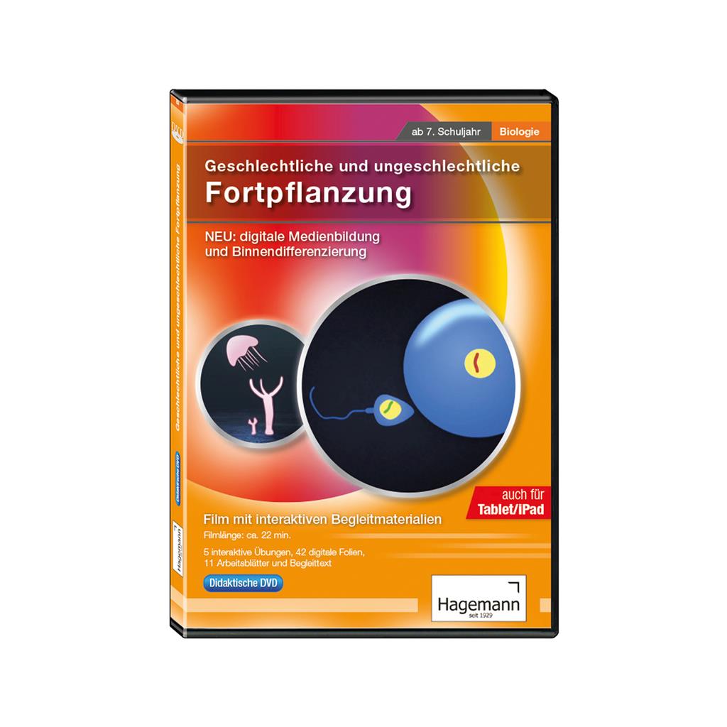 Geschlechtliche u. ungeschlechtliche Fortpflanzung Didaktive DVD, Schullizenz, Tablet-Version