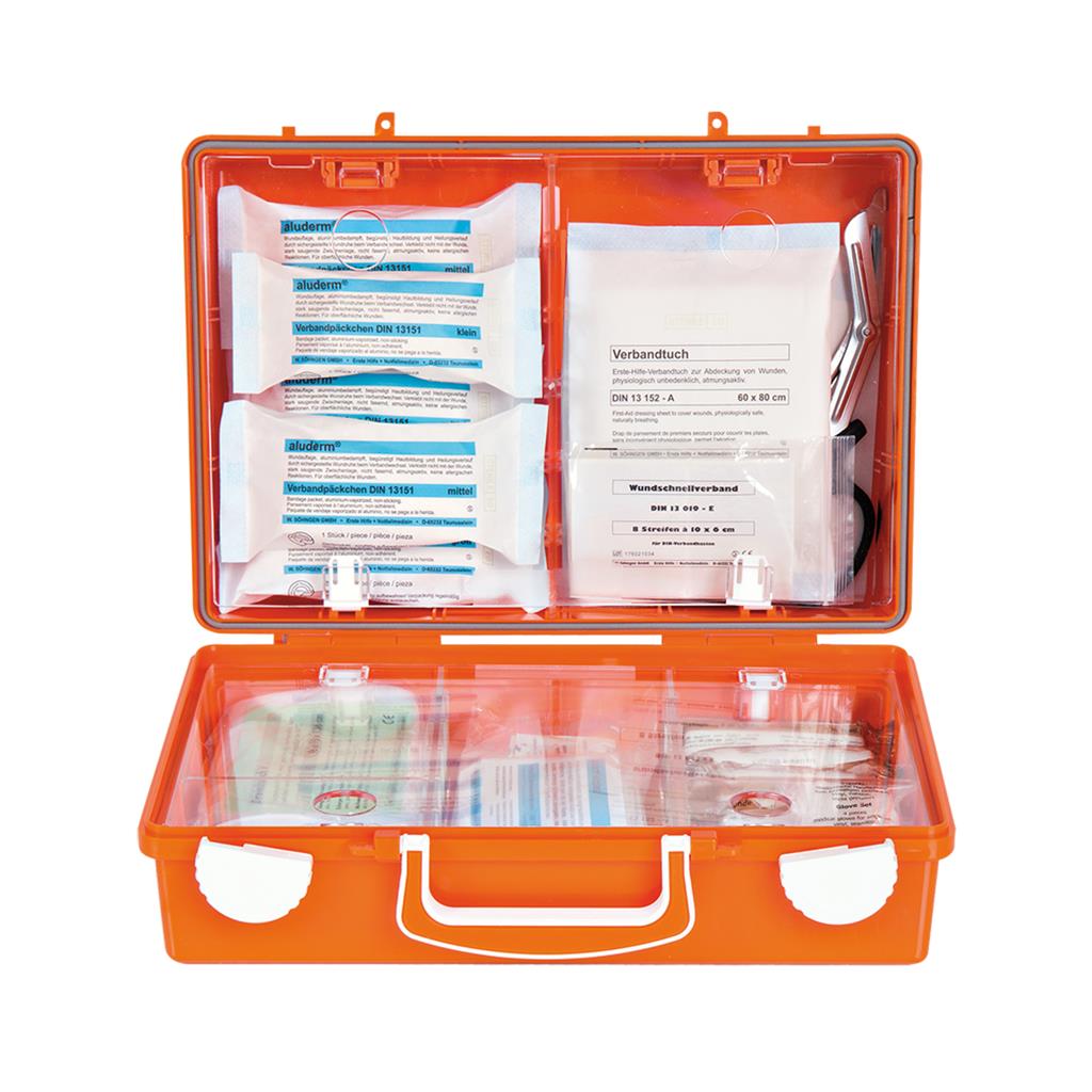 Erste-Hilfe Koffer SN-CD orange mit Füllung DIN 13157