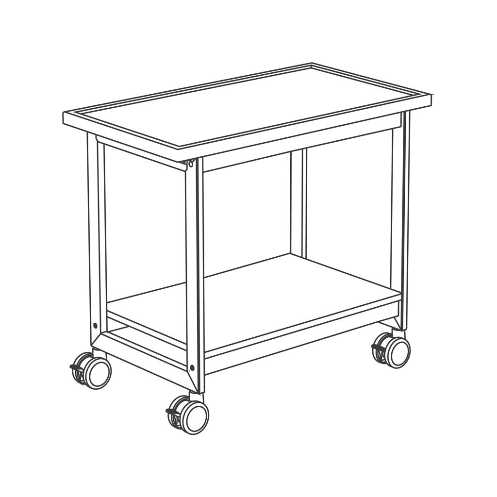 Fahrbarer Labortisch GENIUS mit Ceradurtischplatte, (B x T) 600 x 750 mm