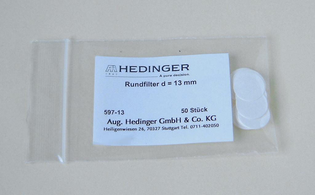 Rundfilter, d=13 mm Packung mit 50 Stück