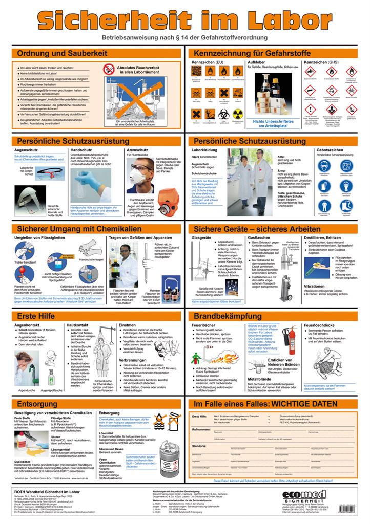 Sicherheit im Labor Wandtafel