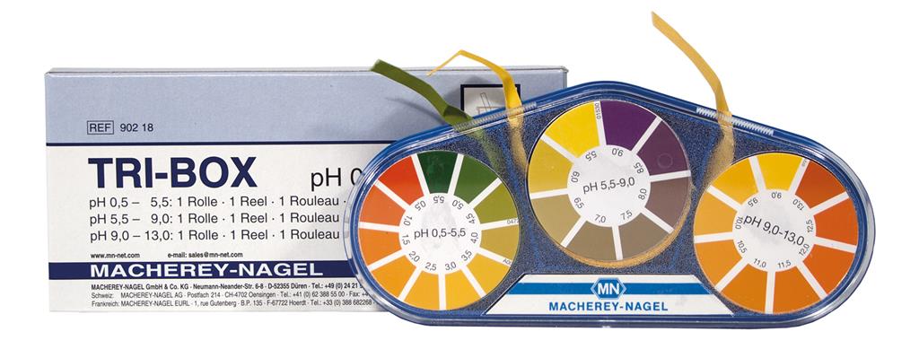 Tri-Box,pH 0,5-13 Spezialindikatorpapier