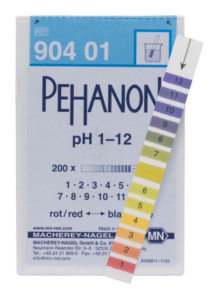 Pehanon-Indikatorpapier pH 1-12 Dose mit 200 Streifen 11x100 mm