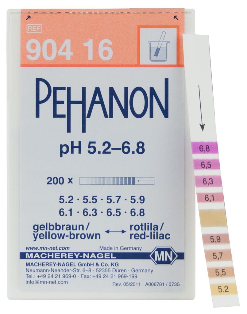 Pehanon-Indikatorpapier, 5,2 - 6,8 Dose mit 200 Streifen 11 x 100 mm