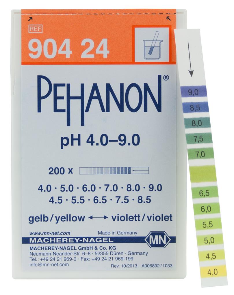 Pehanon-Indikatorpapier, 4,0-9,0 Dose mit 200 Streifen  11x100 mm