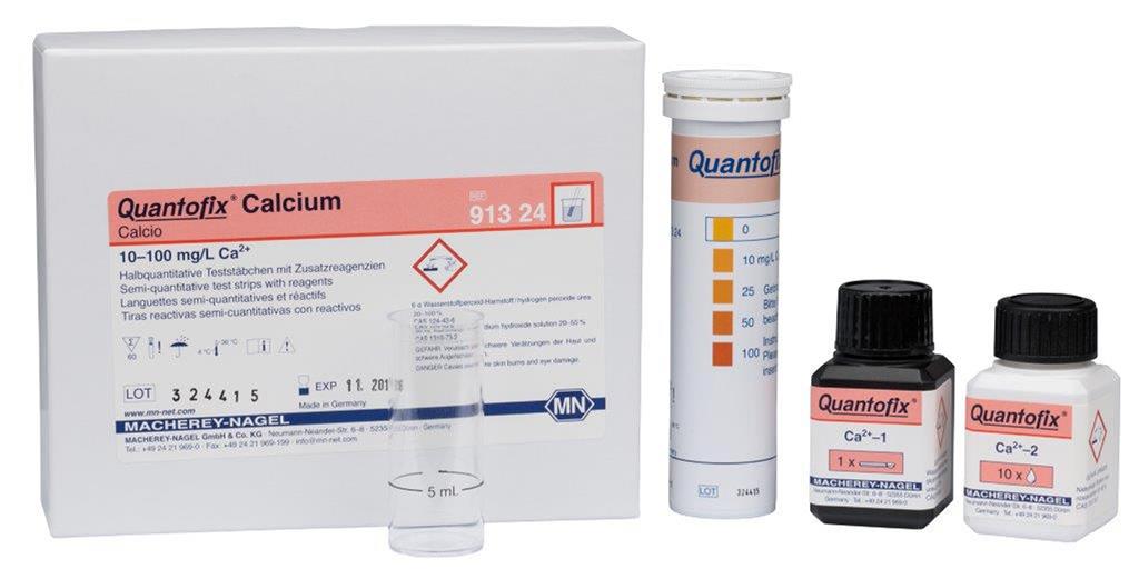 Quantofix Calcium Dose mit 60 Stäbchen 6x95 mm und Reagenzien