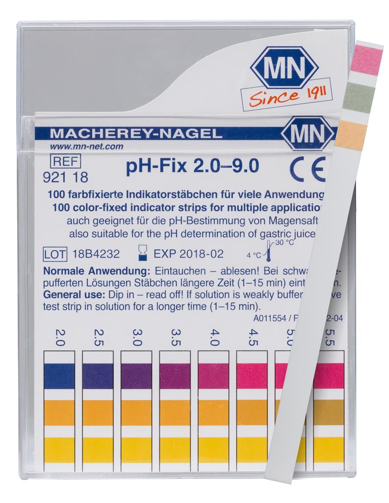 pH-Fix Indikatorstäbchen 2,0-9,0 100 Stäbchen, 6 x 85 mm