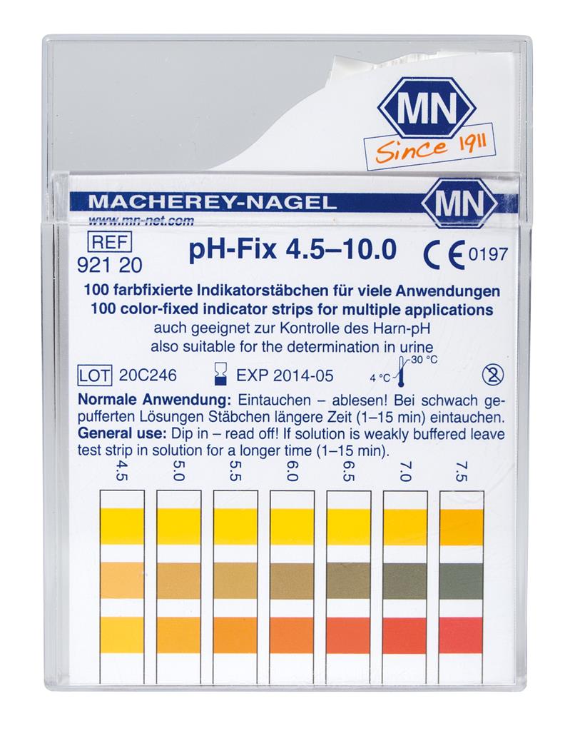 pH-Fix Indikatorstäbchen 4,5 - 10,0 100 Stäbchen  6 x 85 mm