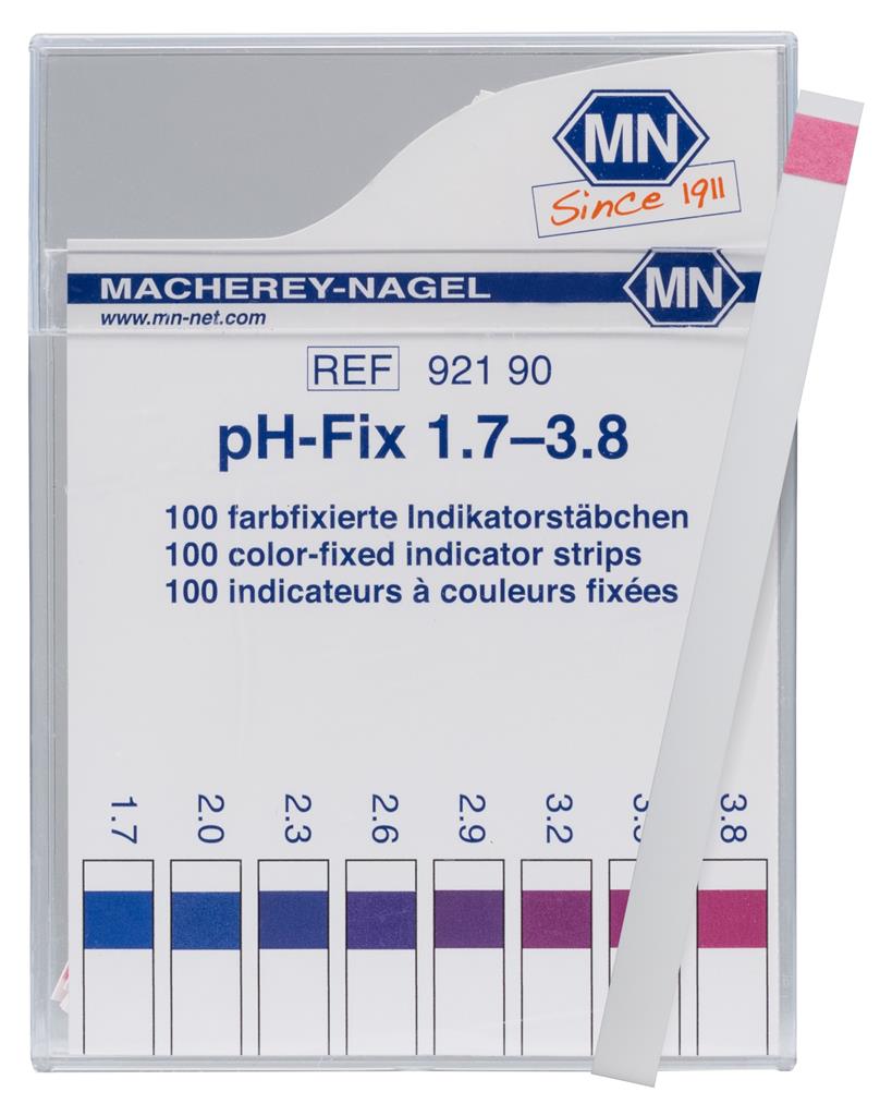 pH-Fix Indikatorstäbchen  1,7-3,8 100 Stäbchen  6 x 85 mm