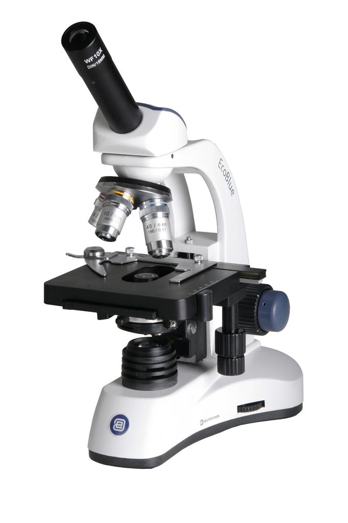 Mikroskop EcoBlue, mit Kreuztisch Vergrößerung 40x - 600x
