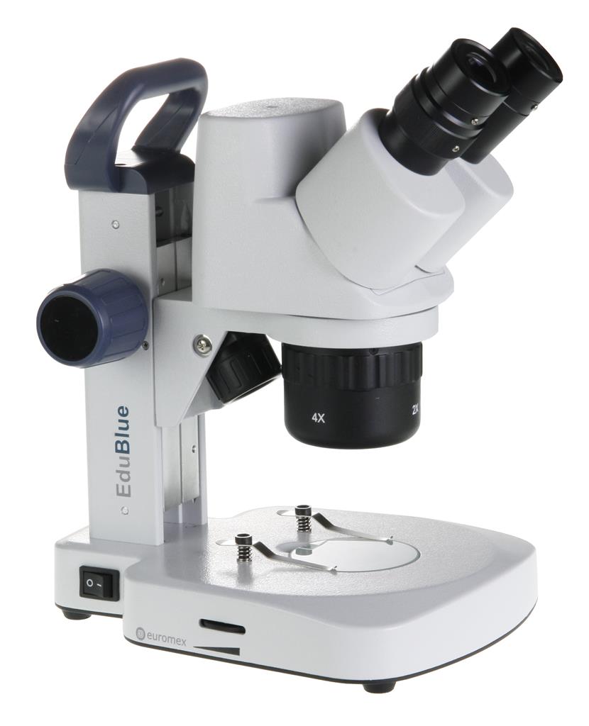 Digitales Stereomikroskop Edu Blue Zahnstangen-Stativ, Objektive 1x/3x