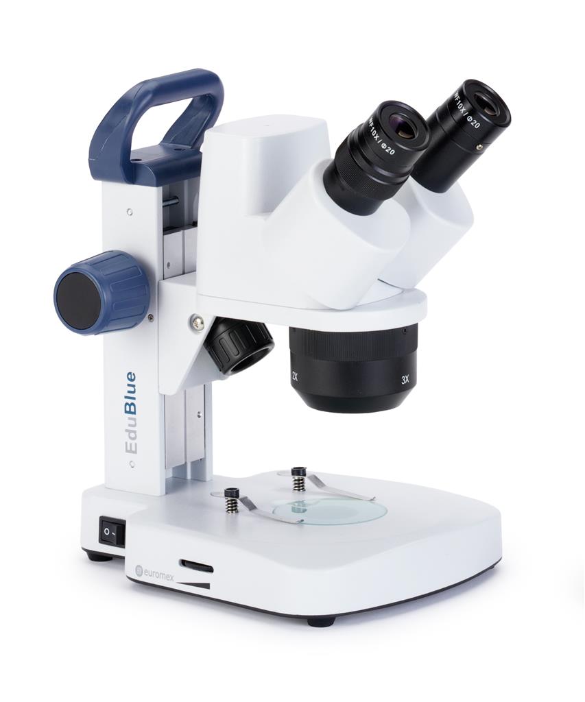 Digitales Stereomikroskop EduBlue Zahnstangen-Stativ, Objektive 2x/4x