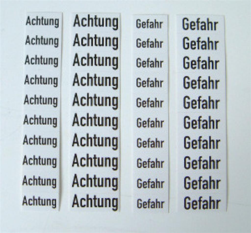 Gefahrstoff-Piktogramm 25 x 10 mm Achtung, Streifen mit 10 Stück