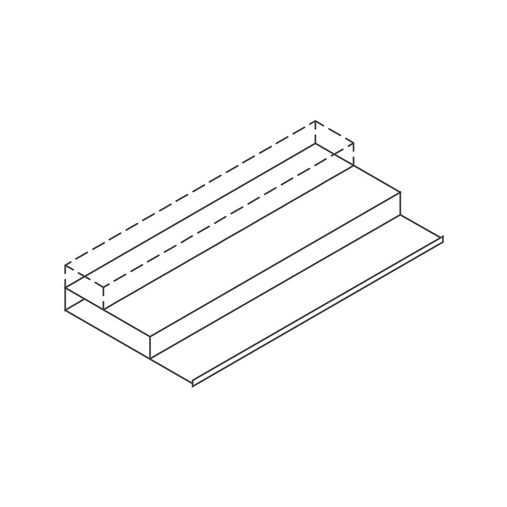 Stufenfachboden, 3-stufig mit Glasauflage