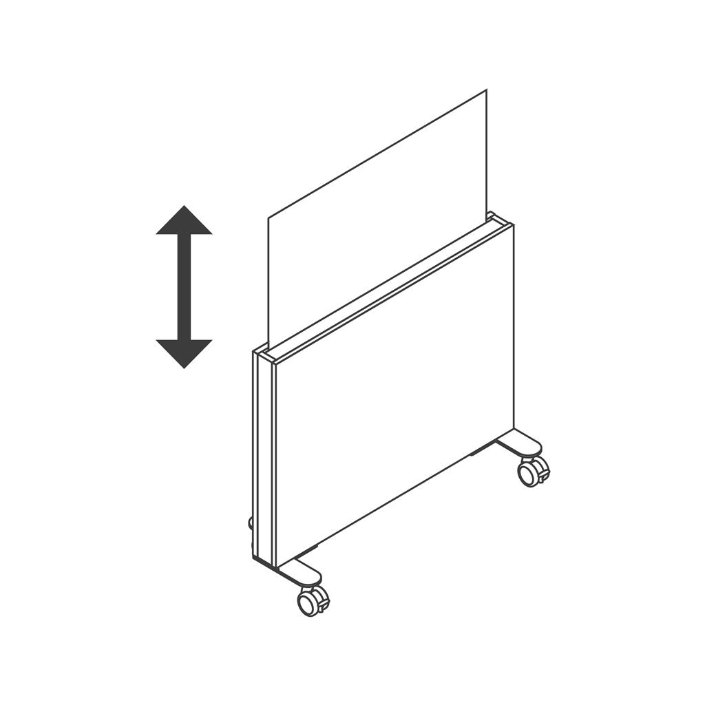 Splitterschutzwand fahrbar (H x B x T) 90,5 x 103 x 80 cm