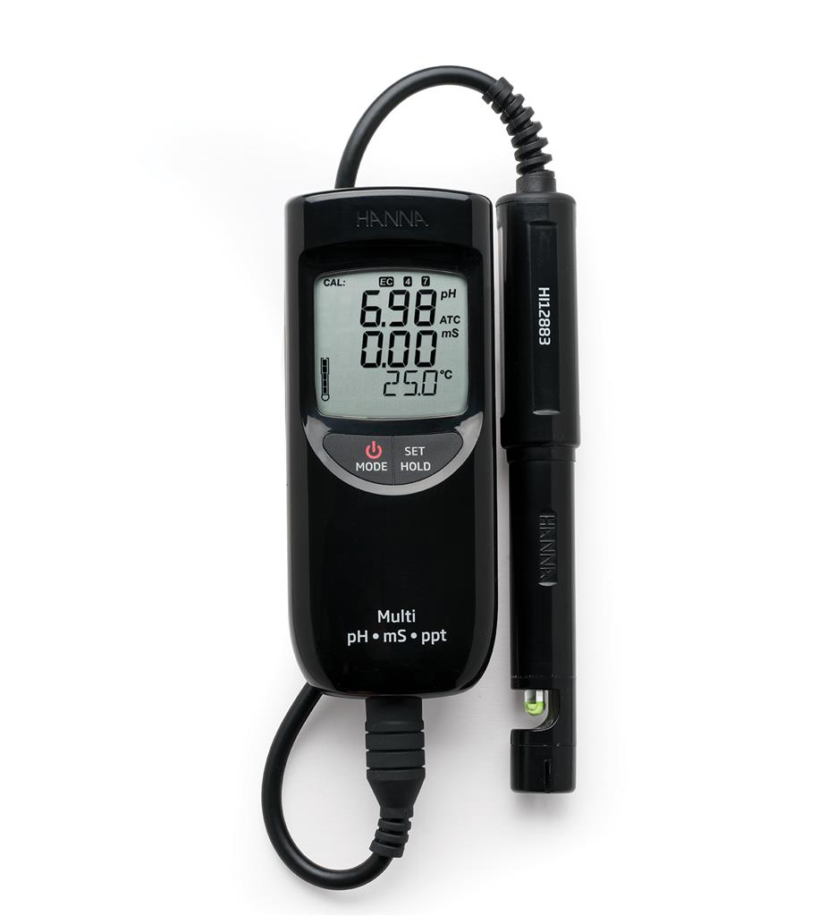 pH/Leitfähigkeit/TDS/°C-Meter, wasserdicht, hoher Messbereich, DIN Schnellanschluss
