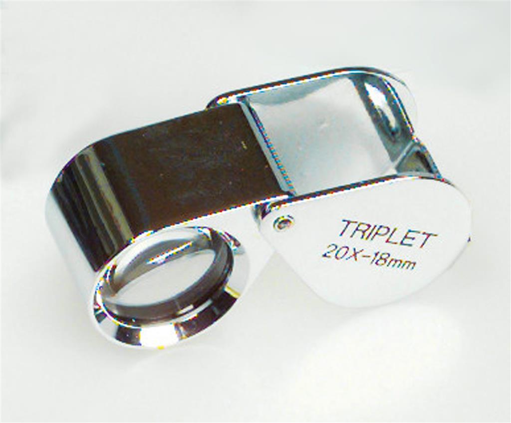 Einschlaglupe, Metallgehäuse d=18 mm, vergr. 20 X