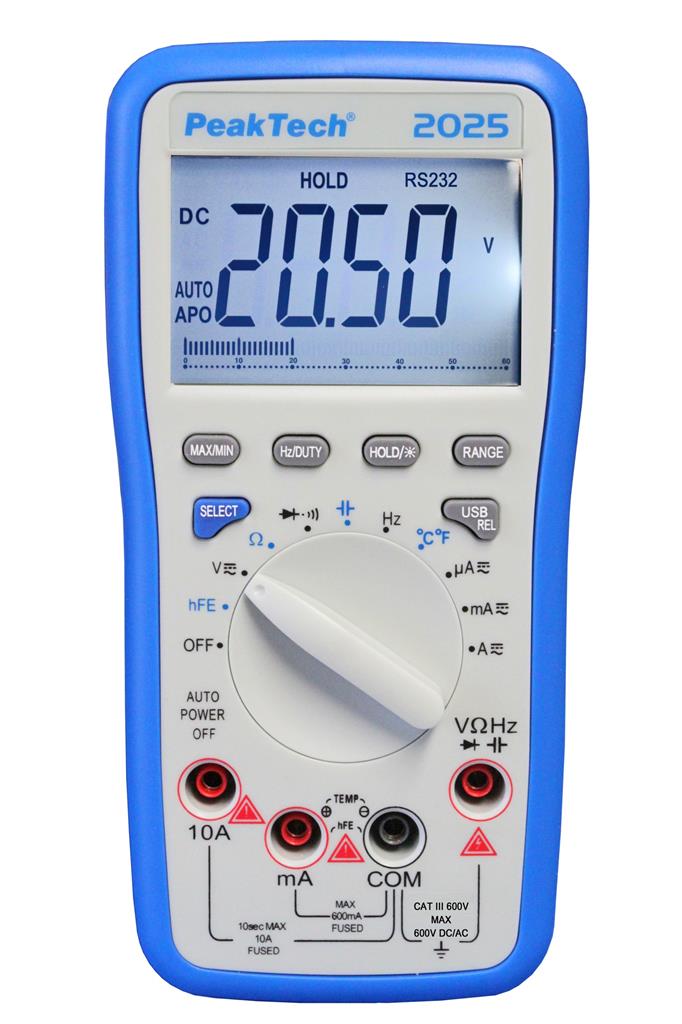 Digitalmultimeter 3 5/6-stellig 22 mm LCD-Anzeige CAT III