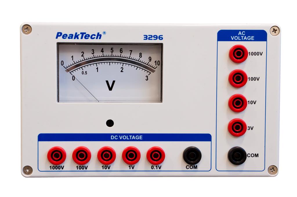 Voltmeter, analog 0...0,1/1/10/100/1000 V AC/DC