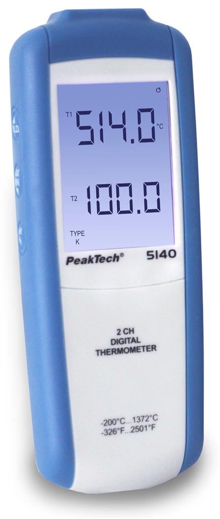 Digital-Thermometer, Zweikanal - 200 bis + 1372 °C