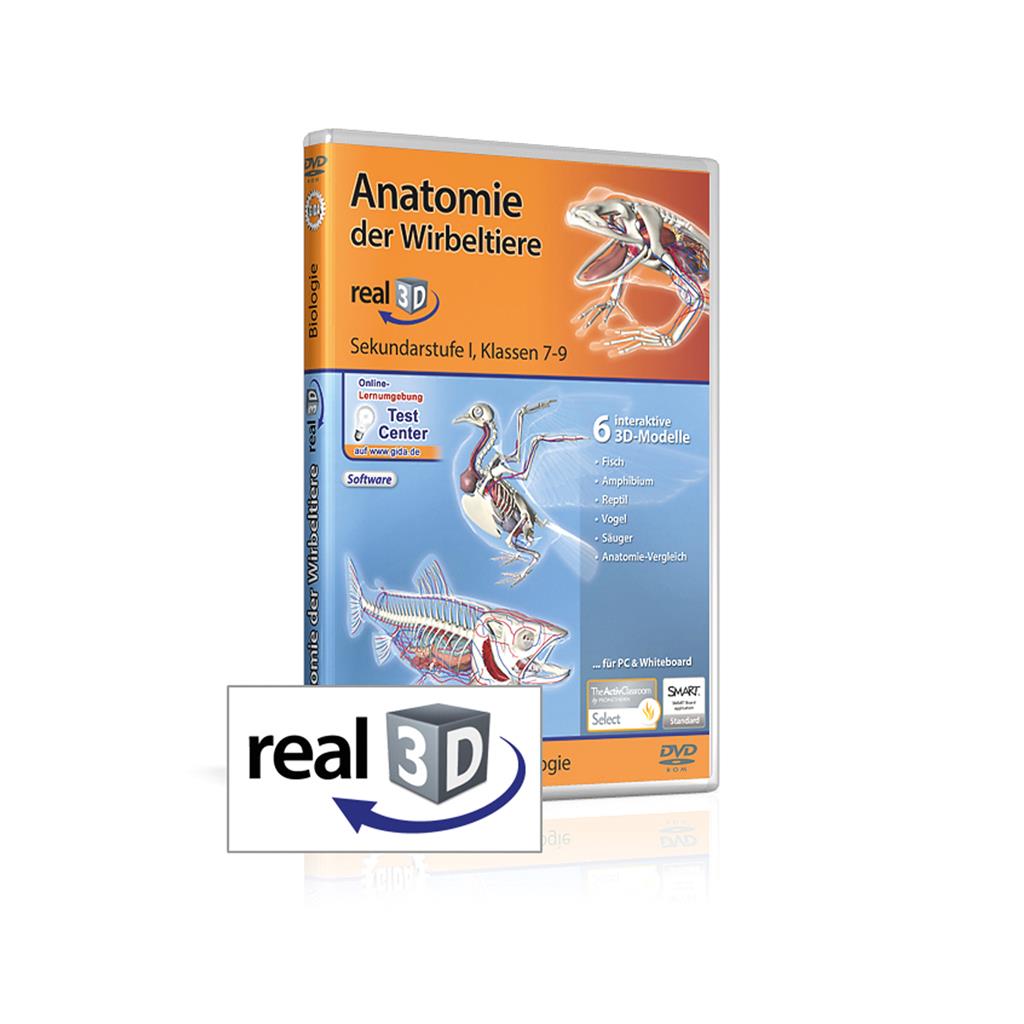 Anatomie der Wirbeltiere real3D-Software, DVD