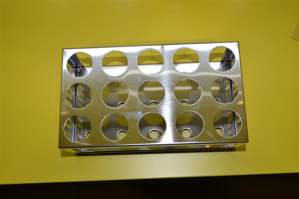 Reagenzglasgestell f. Wasserbad WT 00014 Edelstahl, 15x 32 mm Durchmesser