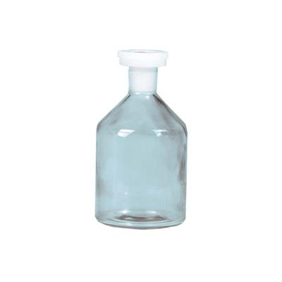 Enghalsflasche 100 ml, farblos mit NS-Polystopfen 