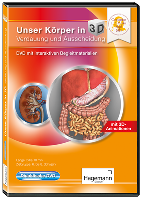 Unser Körper in 3D: Verdauung und Ausscheidung Didaktische DVD, Schullizenz, Tablet-Version