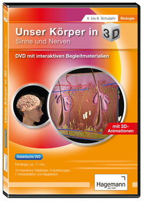 Unser Körper in 3D: Sinne und Nerven Didaktische DVD, Schullizenz, Tablet-Version