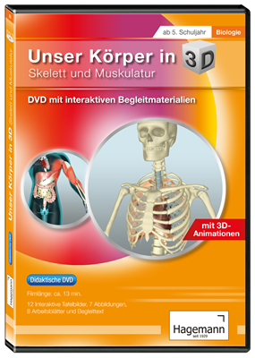 Unser Körper in 3D: Skelett und Muskulatur, Didaktische DVD, Schullizenz, Tablet-Version