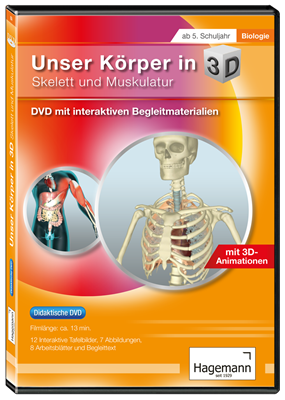 Unser Körper in 3D: Skelett und Muskulatur Didaktische DVD, Schullizenz, Tablet-Version