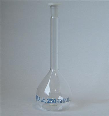 Messkolben 250 ml, NS-Polystopfen 