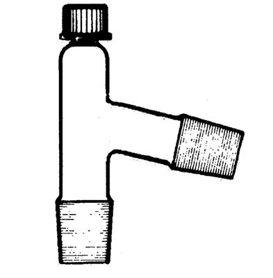 Destillieraufsatz 110°, NS 29 mit Schraubkappe für Rohr 8