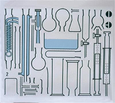 Magnetschnittbogen Versuchsaufbau Chemie, ausgeschn.,4 Stahlbleche