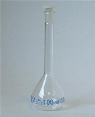 Messkolben 100 ml, NS-Polystopfen 