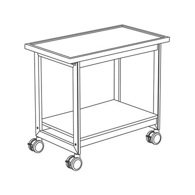 Fahrbarer Labortisch GENIUS mit Ceradurtischplatte, (B x T) 600 x 750 mm