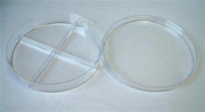 Petrischale aus Kunststoff (viergeteilt) 