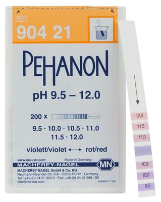 Pehanon-Indikatorpapier, 9,5-12,0 Dose mit 200 Streifen  11x100 mm
