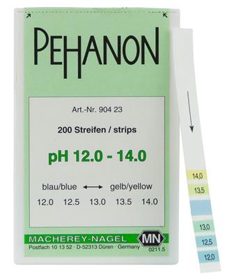 Pehanon-Indikatorpapier,12,0-14,0 Dose mit 200 Streifen  11x100 mm