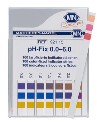 pH-Fix Indikatorstäbchen  0,0 - 6,0 100 Stäbchen  6 x 85 mm