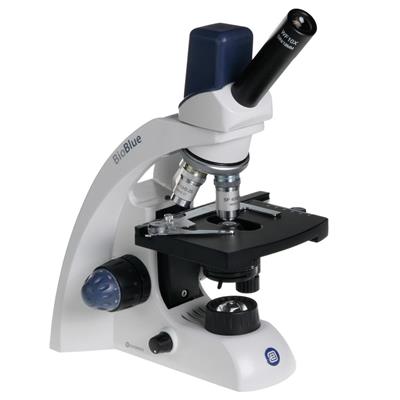 Digitales Mikroskop BioBlue, monokular mit Kreuztisch und Objektiv 100x