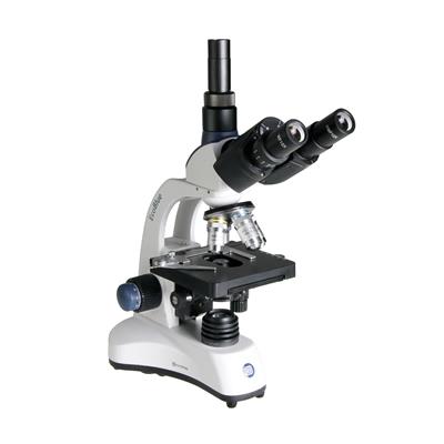 Trinokulares Mikroskop EcoBlue, mit Kreuztisch Vergrößerung 40x - 1000x