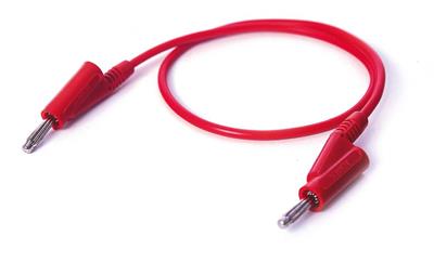 Experimentierkabel mit Federkorbstecker 2 mm 50 cm, rot