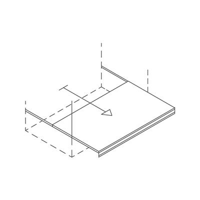 Ausziehbarer Fachboden für 55 cm tiefe Schränke für Schrankbreite 120 cm